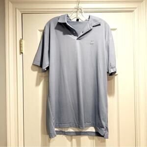 Dunhill Links Golf Polo Blue Stretch Active Activewear Performance LARGE